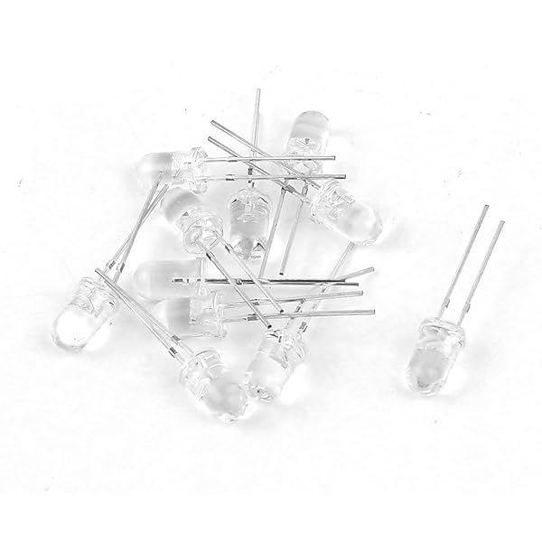 Othmro White LED Diode Lights Super Bright 5mm Bulb Lamps Assortment Kit 10 pcs Clear Straw Hat Electronic Components
