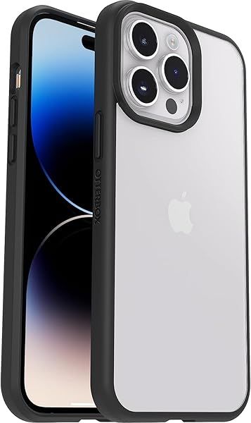OtterBox REACT SERIES Clear Case for iPhone 14 Pro Max Black Crystal Durable Protection