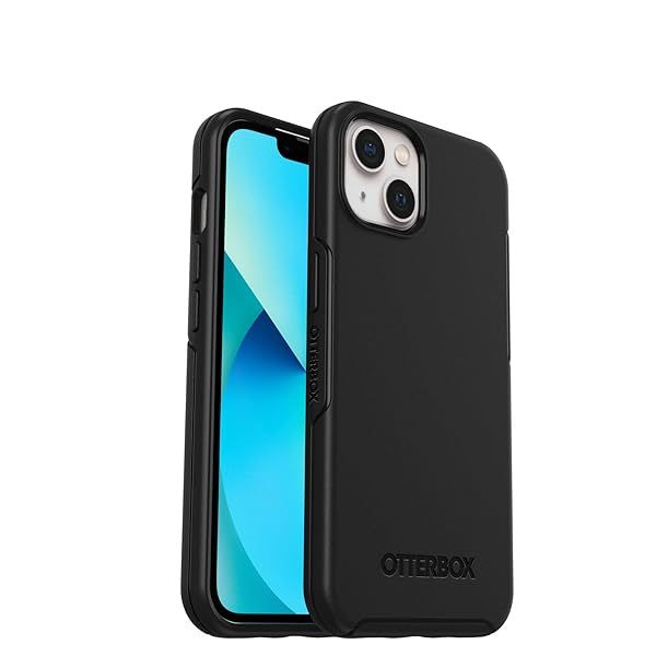 OtterBox iPhone 13 Symmetry Series Case - Sleek Black, Wireless Charging, Camera & Screen Protection