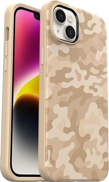 OtterBox iPhone 14 Plus Symmetry Series Case Sand Storm Camo Ultra Sleek MagSafe Compatible with Raised Edges for Camera and Screen Protection