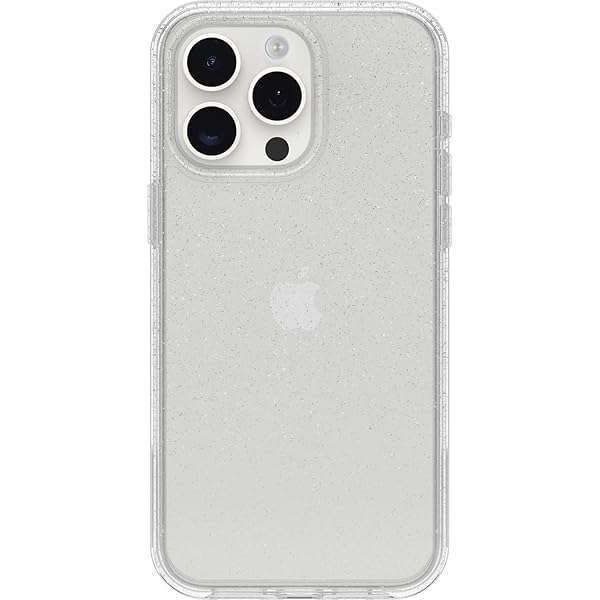 OtterBox iPhone 15 Pro MAX Symmetry Clear Case - STARDUST, Ultra-Sleek, Wireless Charging & Camera Protection