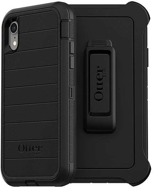 OtterBox iPhone XR Defender Case - Rugged Black Protection with Holster Clip & Kickstand