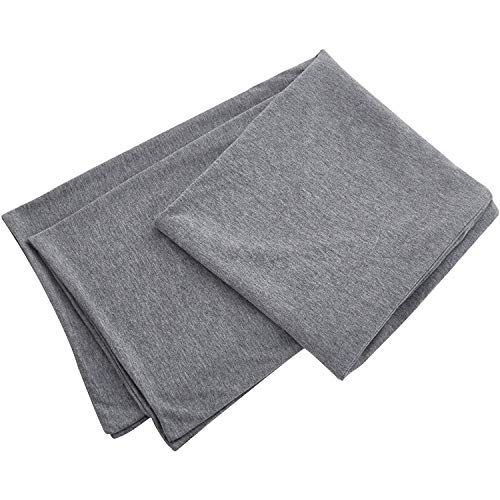 "Luxury 100% Jersey Cotton Body Pillow Cover with Zipper - Soft Removable Case (Grey, 21"x54")"