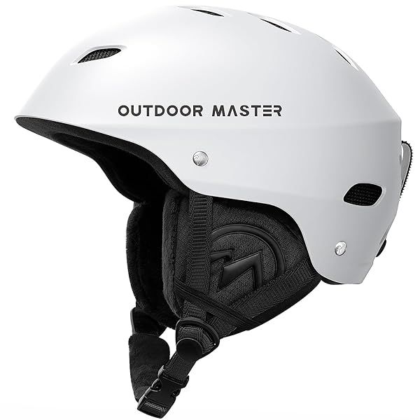 OutdoorMaster Kelvin Ski Helmet - Unisex Snowboard Helmet for Men, Women & Youth (White, Large) - Safety & Style on the Slopes