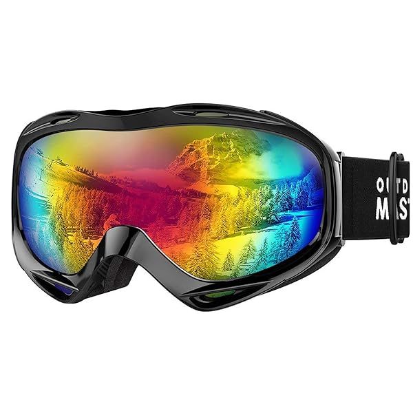 OutdoorMaster OTG Ski Goggles - UV Protection Over Glasses for Men, Women & Youth - Black Frame, VLT 15% Grey Lens