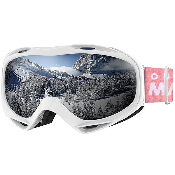 OutdoorMaster OTG Ski Goggles - UV Protection Over Glasses for Men, Women & Youth - White Frame, Grey Lens (VLT 11.5%)