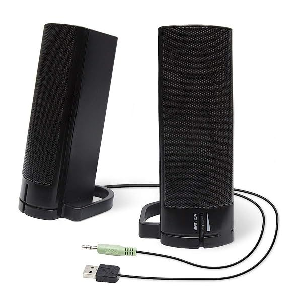 PC USB Powered Monitor Speaker Sound Bar 3.5mm Audio Wired Soundbar Speaker Converts to Vertical Desktop Speaker CL-SPK20037