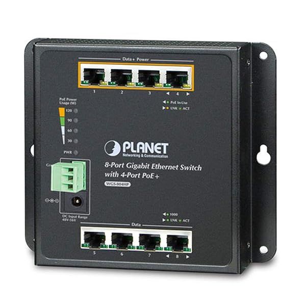 PLANET TECHNOLOGY WGS-804HP: 8-Port Gigabit Ethernet Switch with 4-Port PoE+ for Efficient Networking