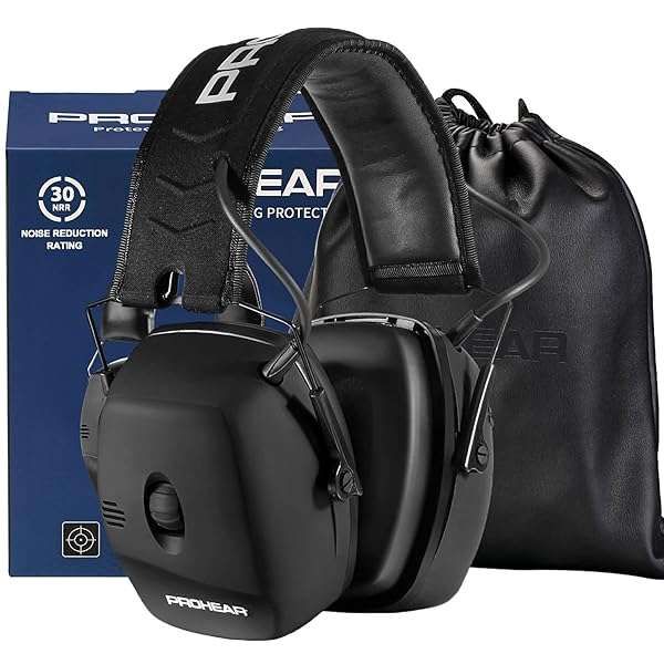 PROHEAR Electronic Shooting Ear Protection Muffs - NRR 30dB Noise Reduction & Sound Amplification for Gun Range & Hunting