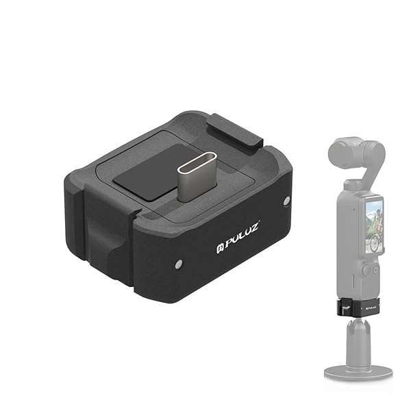 Buy PULUZ Charging Adapter Base for DJI Osmo Pocket 3 - Type-C Dock with 1/4 Screw Hole & Aluminum Bracket (Black)