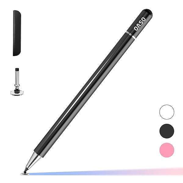 Universal Capacitive Stylus Pen for Tablets & Touch Screens - Compatible with iPad, iPhone, Samsung Galaxy, Chromebook (Black)