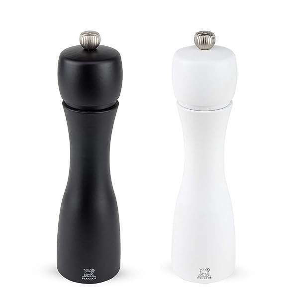 Peugeot Tahiti 8-Inch Black Pepper & White Salt Mill Set - Stylish & Durable Kitchen Essential