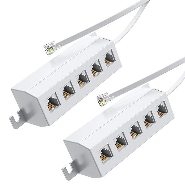 Phone Line Splitter Adapter 1 to 5 - Connect Printer, Fax & Multiple Phones Easily