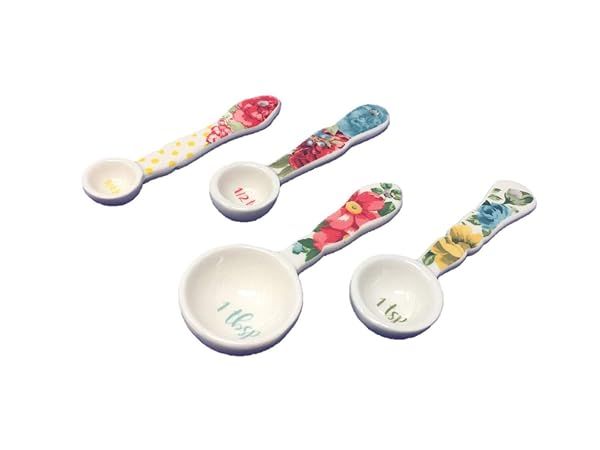 Shop Pioneer Woman Vintage Floral Ceramic Measuring Spoons - Stylish & Functional Kitchen Essential