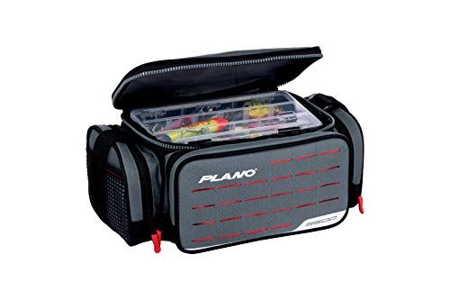 Plano Weekend Series 3500 Tackle Case: Gray Soft Bag with 2 Stowaway Boxes & MOLLE Attachments for Fishing Gear