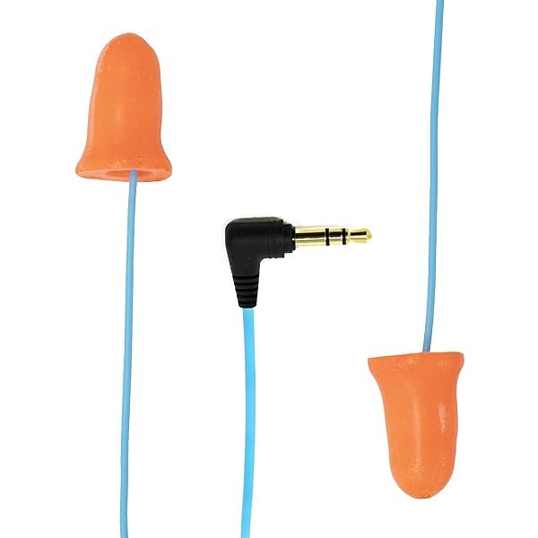 Plugfones Basic Earplug-Earbud Hybrid: Noise-Reducing Orange Earphones for Ultimate Comfort