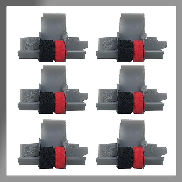 Pokanic IR-40T Black and Red Ink Roller Ribbon Cartridge Replacement for Canon Casio Sharp Citizen Calculators 6 Pack