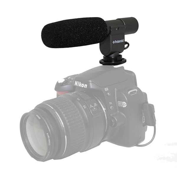 Polaroid Professional Grade DSLR & Camcorder Microphone - High-Quality Sound in Black