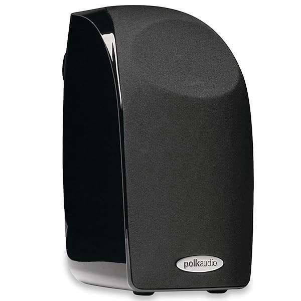 Polk Audio TL1 Satellite Speaker - Compact, Crisp Sound with PowerPort Tech | Hi-Gloss Black Finish for Home Entertainment