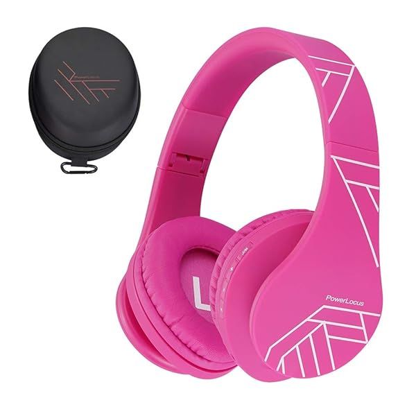 PowerLocus Kids Headphones Over-Ear, Bluetooth Wireless Headphones for Kids,with Microphone, Safe 85DB Volume Limited, Foldable with Carry Case, Audio Cable, Micro SD mode for Online Classes,PC,Phones