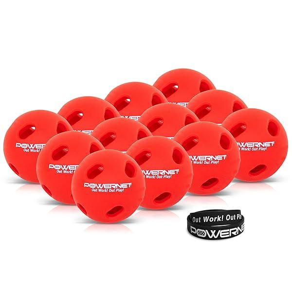 PowerNet Micro Crusher Training Baseballs - 12 Pack for Speed, Power & Coordination in Batting Practice