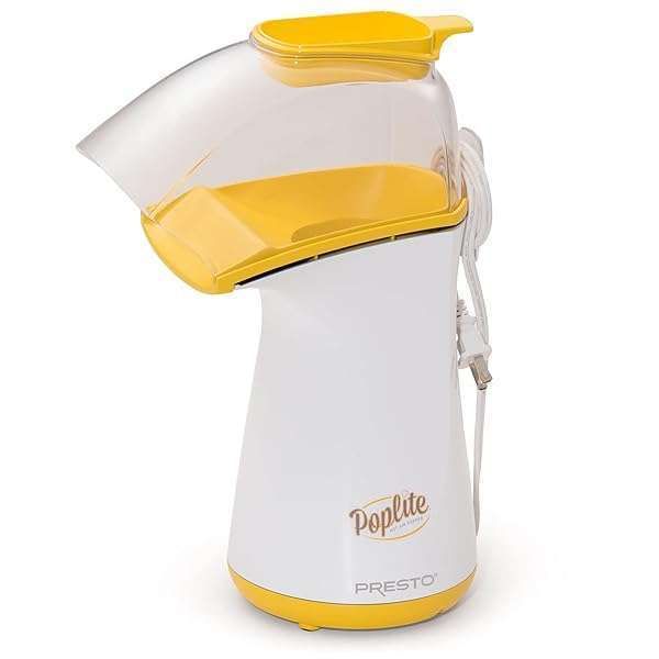 Presto Poplite Hot Air Popcorn Popper - 18 Cups, Yellow | Perfect for Healthy Snacking!