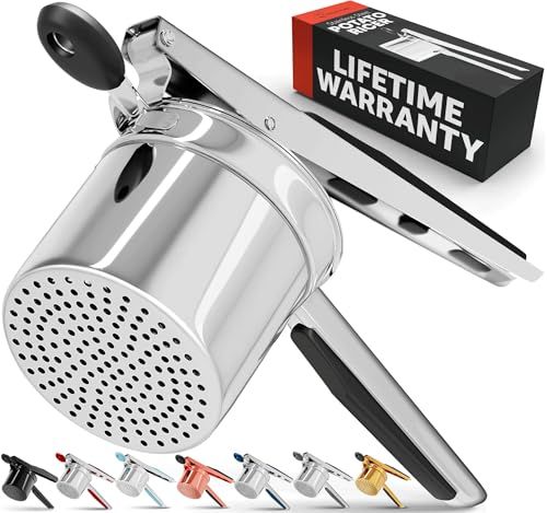 PriorityChef 15oz Potato Ricer - Heavy Duty Stainless Steel Masher for Perfect Mashed Potatoes Every Time