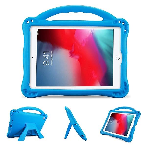 ProCase iPad 9.7/ Air 1/2/ Pro 9.7 Kids Case - Shockproof, Lightweight, Rugged Cover with Handle & Kickstand - Blue