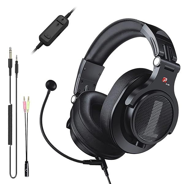 Prosonic DJ2KG Headsets: Wired Over-Ear Boom Mic Headphones for Gaming, Meetings, & Podcasts - SharePort & Volume Control