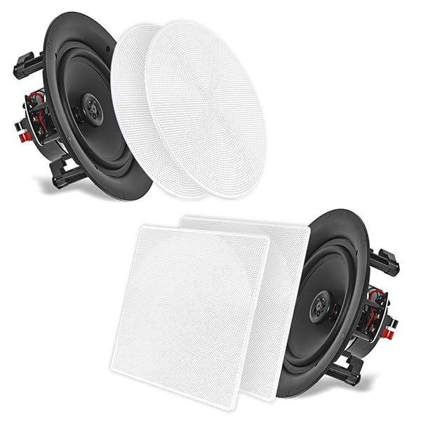 "Buy Pyle 8.0" Ceiling Wall Mount Speakers - 2-Way Stereo System with 250W Peak Power & 40Hz-20kHz Frequency Response"
