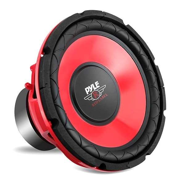 Powerful Pyle 10-Inch Car Subwoofer - 600W, Red Cone, 4 Ohm for Superior Vehicle Audio