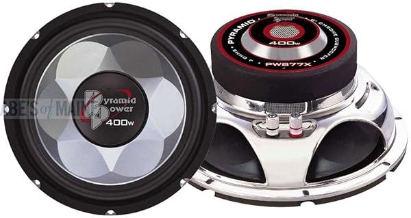 "Powerful Pyramid 6" Car Audio Subwoofer - 300W Bass, 4Ohm, 86dB, KAPTON Voice Coil - PW677X"