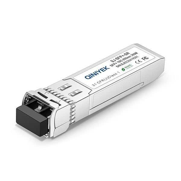 QINIYEK 10GBase-SR SFP+ Transceiver for HPE J9150A Ubiquiti Mikrotik Supermicro Netgear 10G Multimode LC Module 850nm 300m