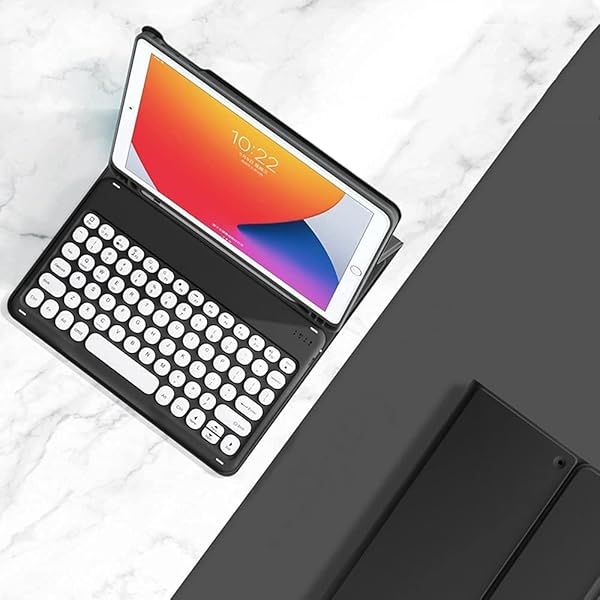 QIYIBOCASE Galaxy Tab S6 Lite Keyboard Case with S Pen Holder Magnetic Detachable Round Keys for SM-P620 P625 P613 P619 P615 P610 Black