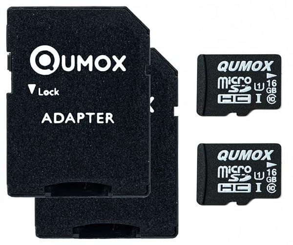 QUMOX 2X 16GB MicroSD Card Class 10 UHS-I: High-Speed 12MB/s Write, 70MB/s Read - Perfect for Your Devices!
