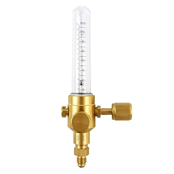 QWORK 1/4” Flare Inlet and Outlet Connection Nitrogen Flow Indicator