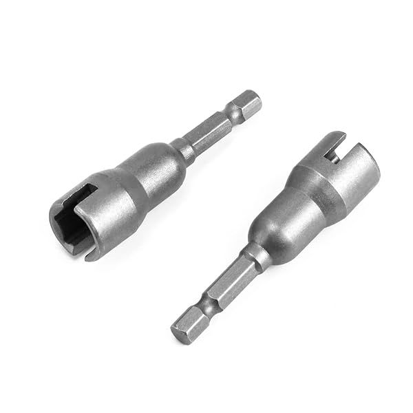 QWORK Wing Nut Driver 2 Pack - Power Drill Bit Socket Tool for Wing Nuts & Screws with Quick Connect Hex Shank