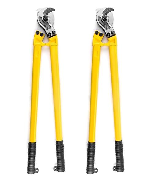 QWORK Wire Cutters 2 Pack 24 Inch Stainless Steel Hardened Cable Cutters for Efficient Wire and Rope Cutting