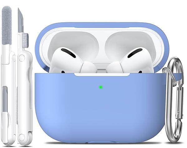 Rfun AirPods Pro 2nd 1st Generation Case with Cleaner Kit Soft Silicone Cover for Apple AirPods Pro Accessories Blue Gray