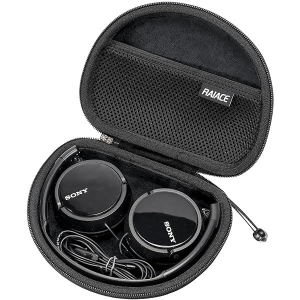 RAIACE Hard Storage Case for Sony MDRZX110NC MDRZX110AP Noise Cancelling Headphones Black Case Only