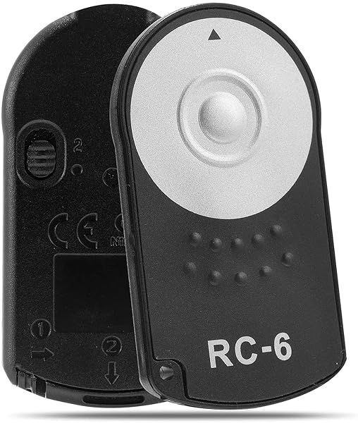 RC-6 Camera Remote Shutter Release for Canon 77D, 5DSR, 760D, 70D, 80D, 6D2, 5D3, 5D4 - Black Remote Control