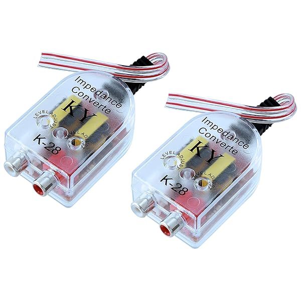 RCA Line Audio Output Converter for Connecting Speaker Level Outputs to Auxiliary Inputs of Portable Sound Systems