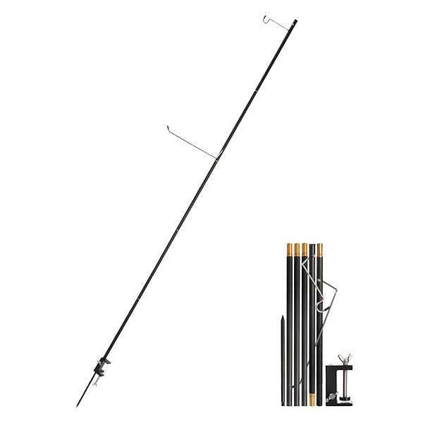 REDCAMP 72in Tall Collapsible Camping Lantern Stand Pole Ultralight Portable Aluminum Alloy for Outdoor Picnic Fishing