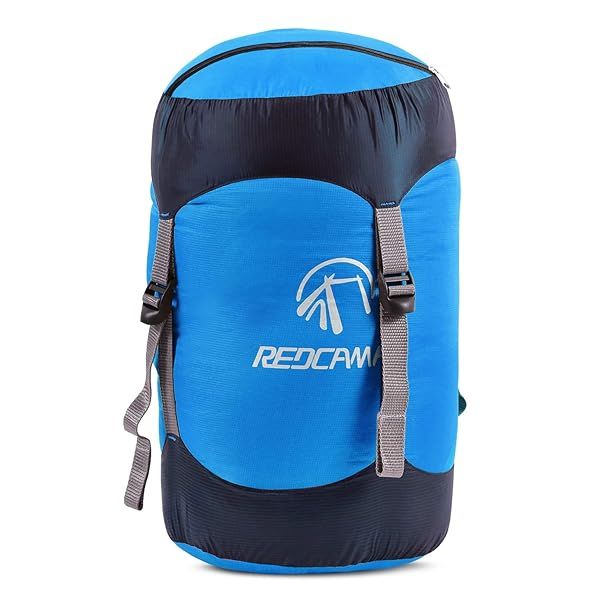 REDCAMP Lightweight Nylon Compression Stuff Sack for Sleeping Bags Ideal for Backpacking Hiking and Camping Blue M
