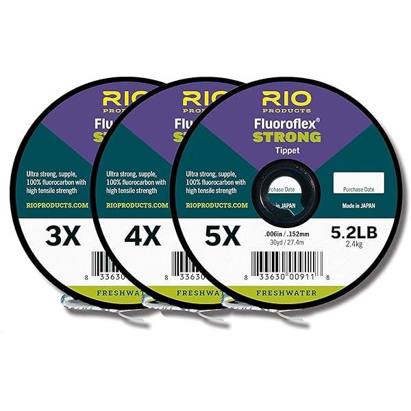 RIO Products Fluoroflex Tippet 3-Pack (3X-5X) - Strong & Durable Fly Fishing Essentials