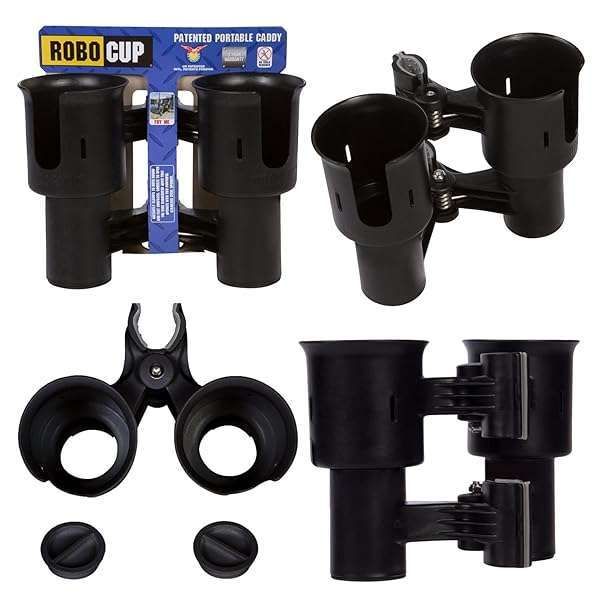 ROBOCUP Black: Best Updated Cup Holder for Drinks, Fishing Rods, Golf Carts & More!