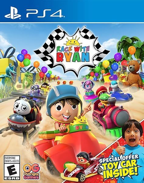 Race With Ryan PS4 Video Game Exclusive Toy Car Bundle Fun for Kids