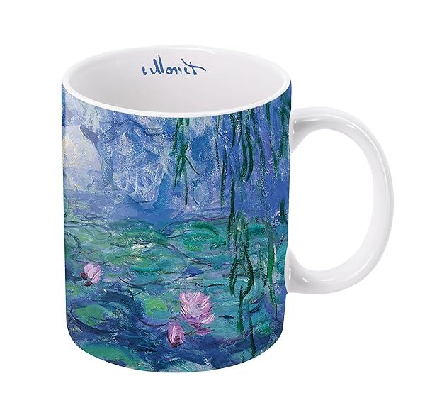RainCaper Monet Nympheas Large Porcelain Fine Art Coffee and Tea Mug 11 Oz Dishwasher and Microwave Safe for Home and Office