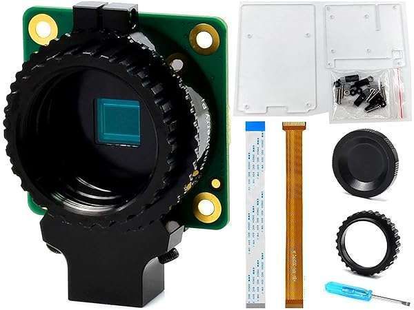 Raspberry Pi HQ Camera Module with Case - 12.3MP IMX477, C/CS-Mount Lens Support for Pi 4B/3B+/3B/2B/A+/Zero