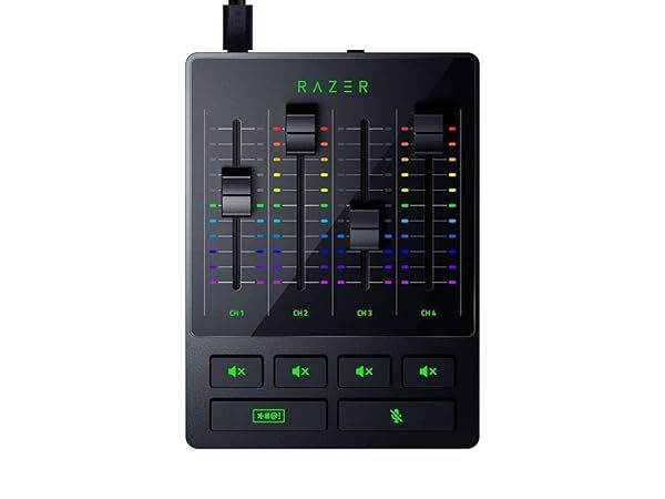 Razer Audio Mixer All in One Streaming Broadcasting Mixer 4 Channel Design XLR Preamp USB Connectivity Plug and Play Chroma RGB